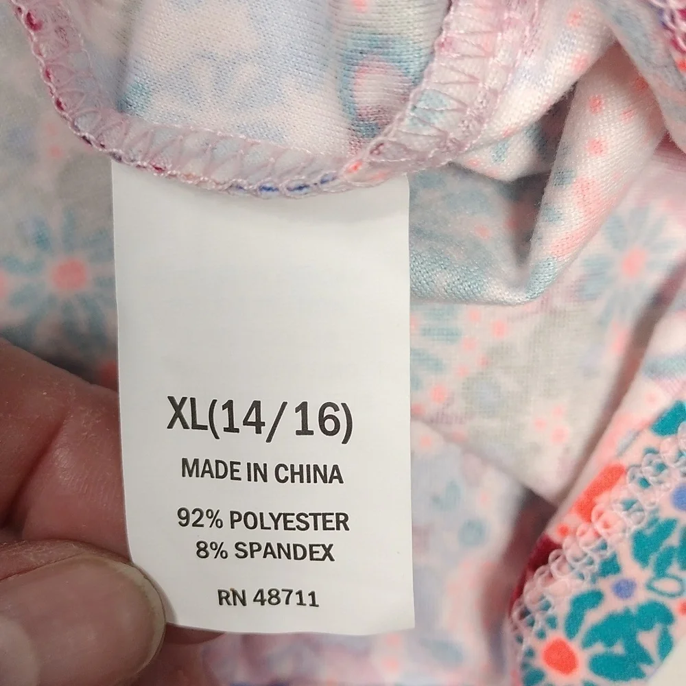 NWT Falls Creek Pink and Blue Floral Kids Dress SIZE XL